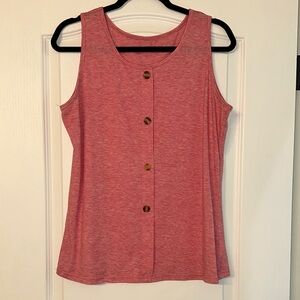 Sleeveless Pink Button-Front Top
